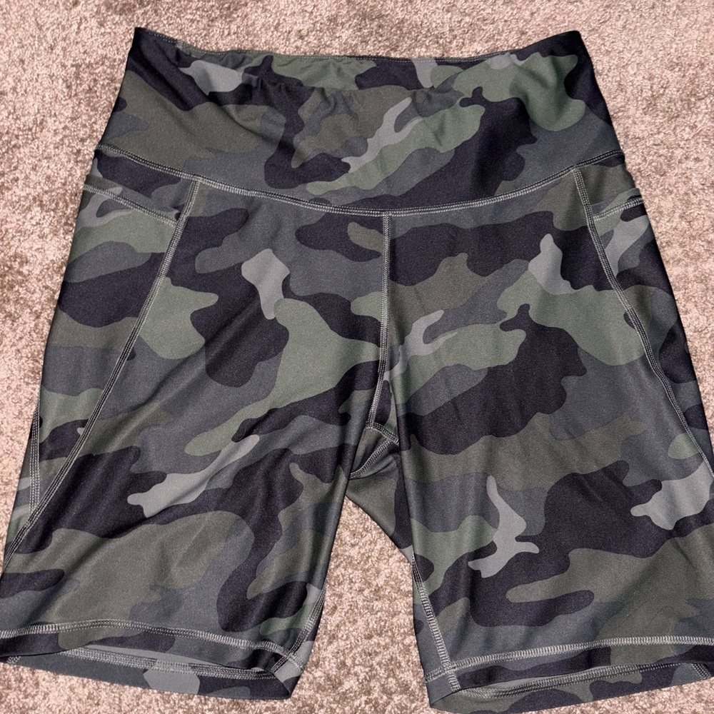 High-waisted PowerSoft biker shorts, 8 inch inseam, size xl